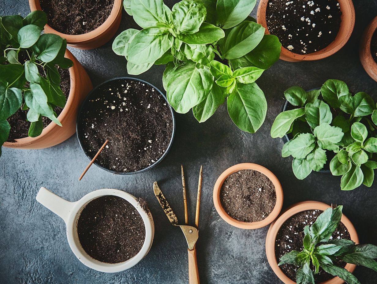 Illustration showing common soil problems and solutions for indoor plants