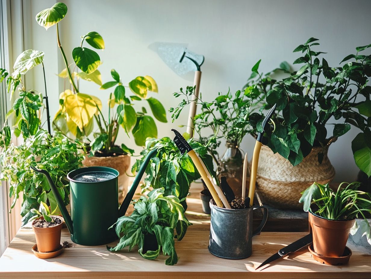 Visual guide to key takeaways for indoor plant care.