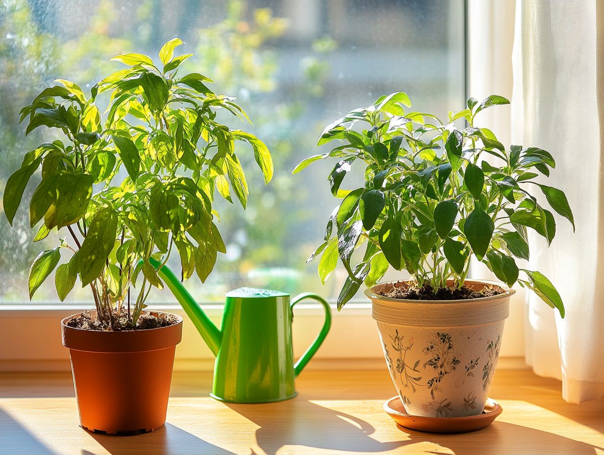 Image showing common mistakes in watering indoor plants