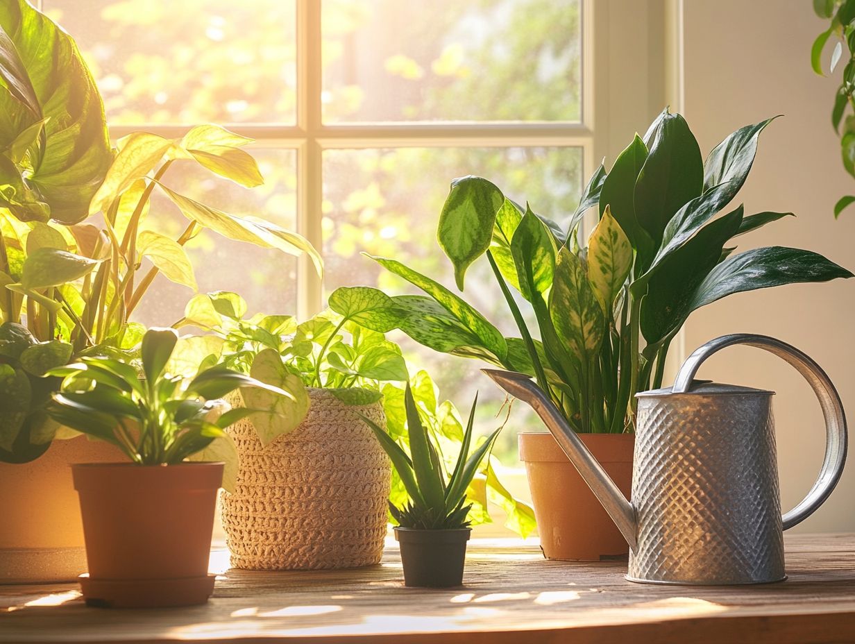 A variety of indoor plants improving air quality