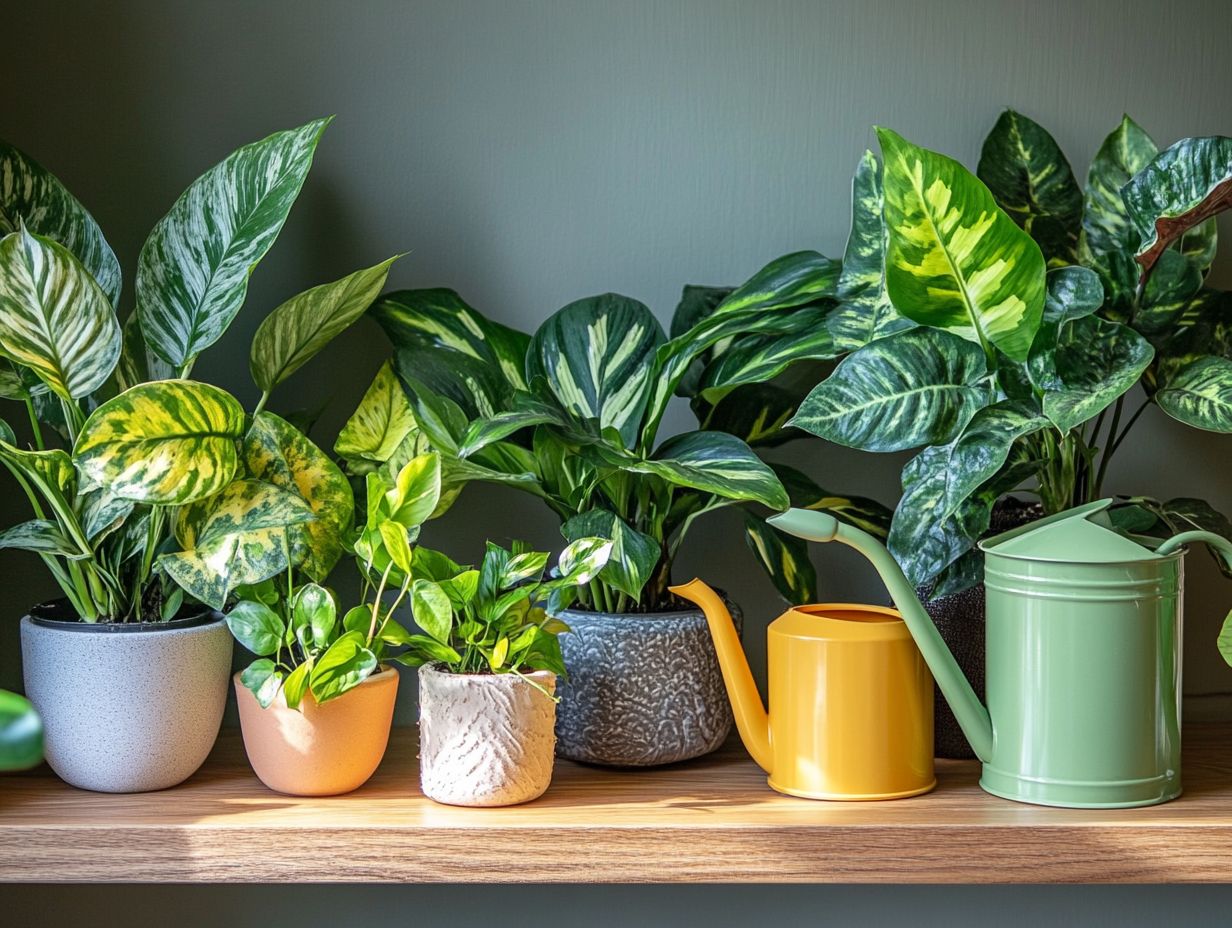 A beautiful display of a Chinese Evergreen plant in a well-lit indoor space.