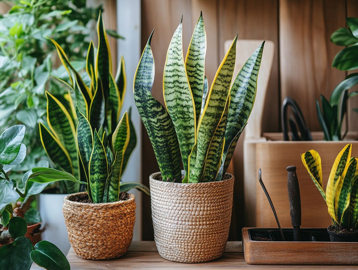 An infographic addressing common issues with Snake Plants