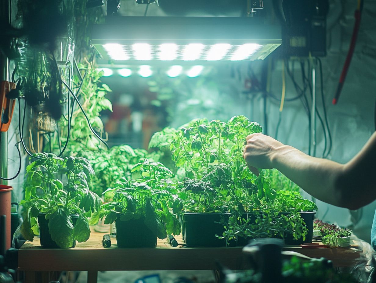 A well-lit indoor plant thriving under the right lighting conditions.