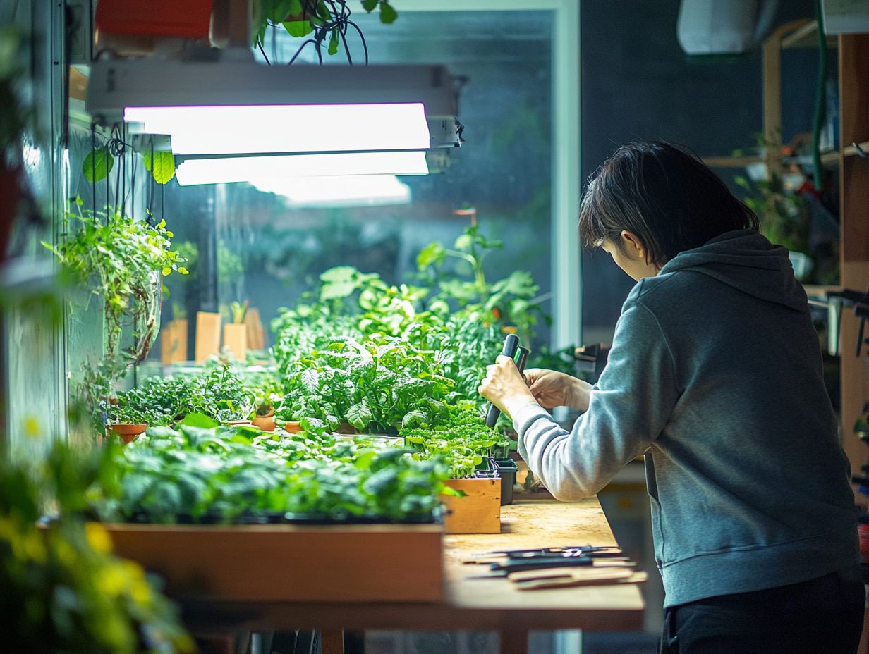 Image of various artificial lighting options for indoor gardening