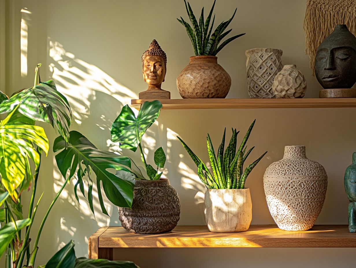 A serene arrangement of indoor plants enhancing home decor