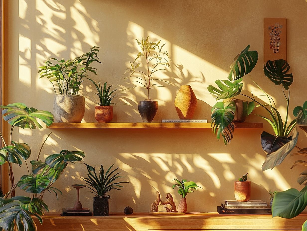 A beautifully decorated living room with indoor plants