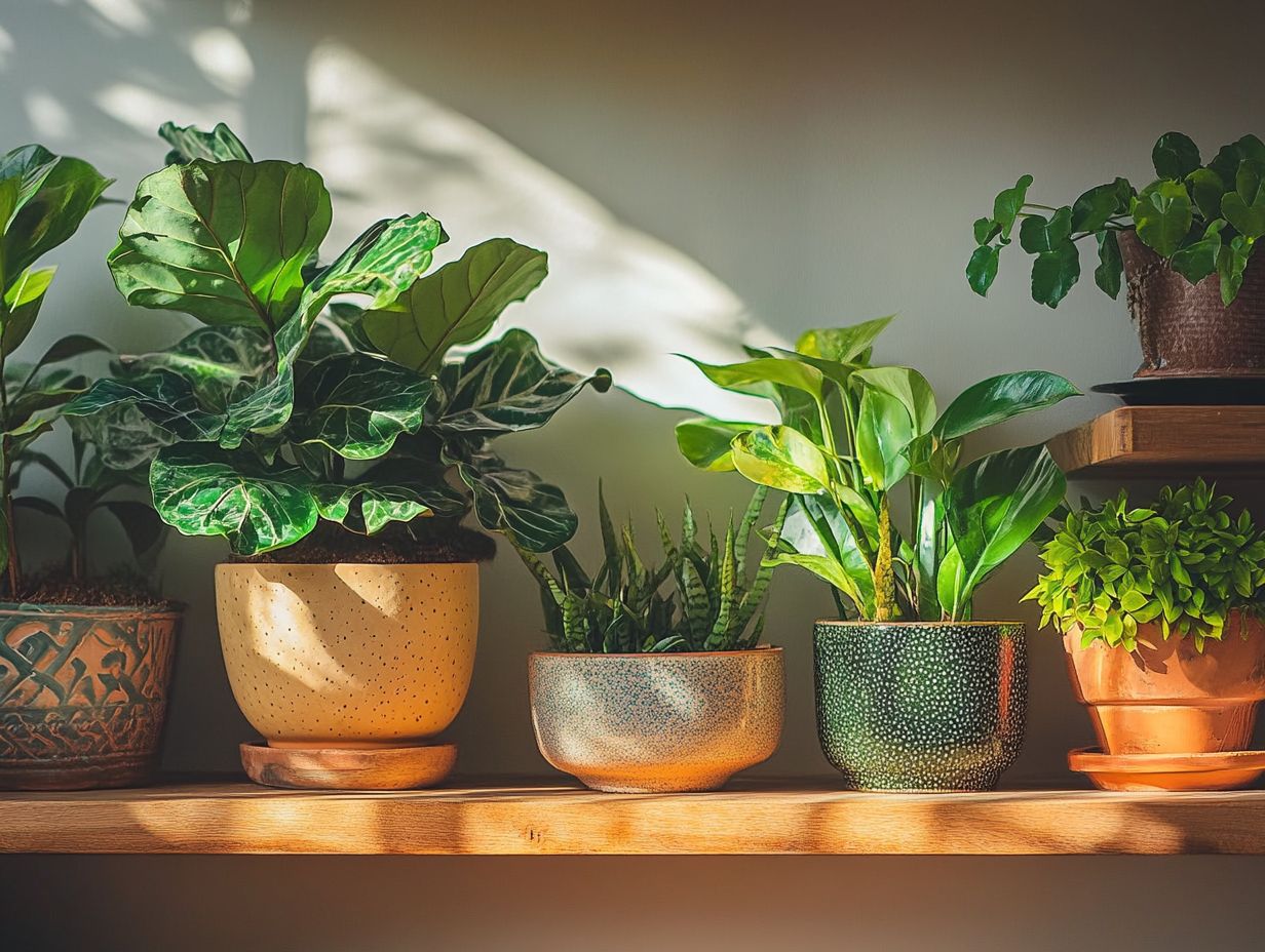 An example of cohesive indoor plant combinations showcasing colors and textures.