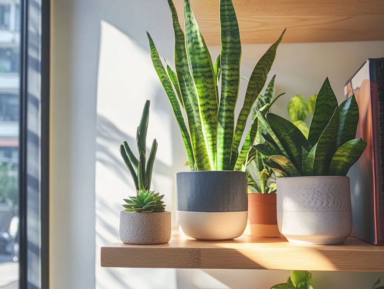 A variety of indoor cacti displayed in a modern home.