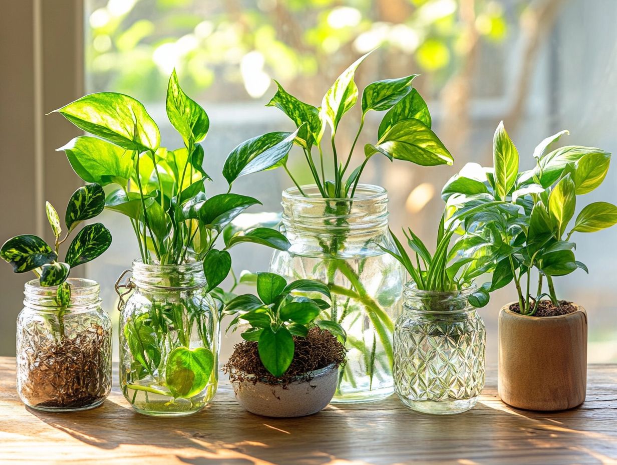 Image showcasing various indoor plants suitable for propagation