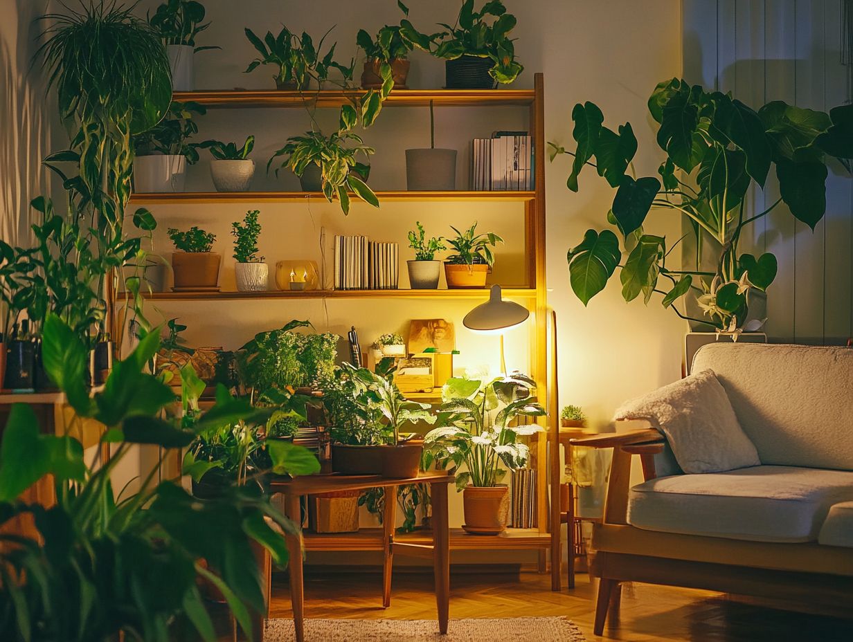 Assorted indoor plants for vintage style decor