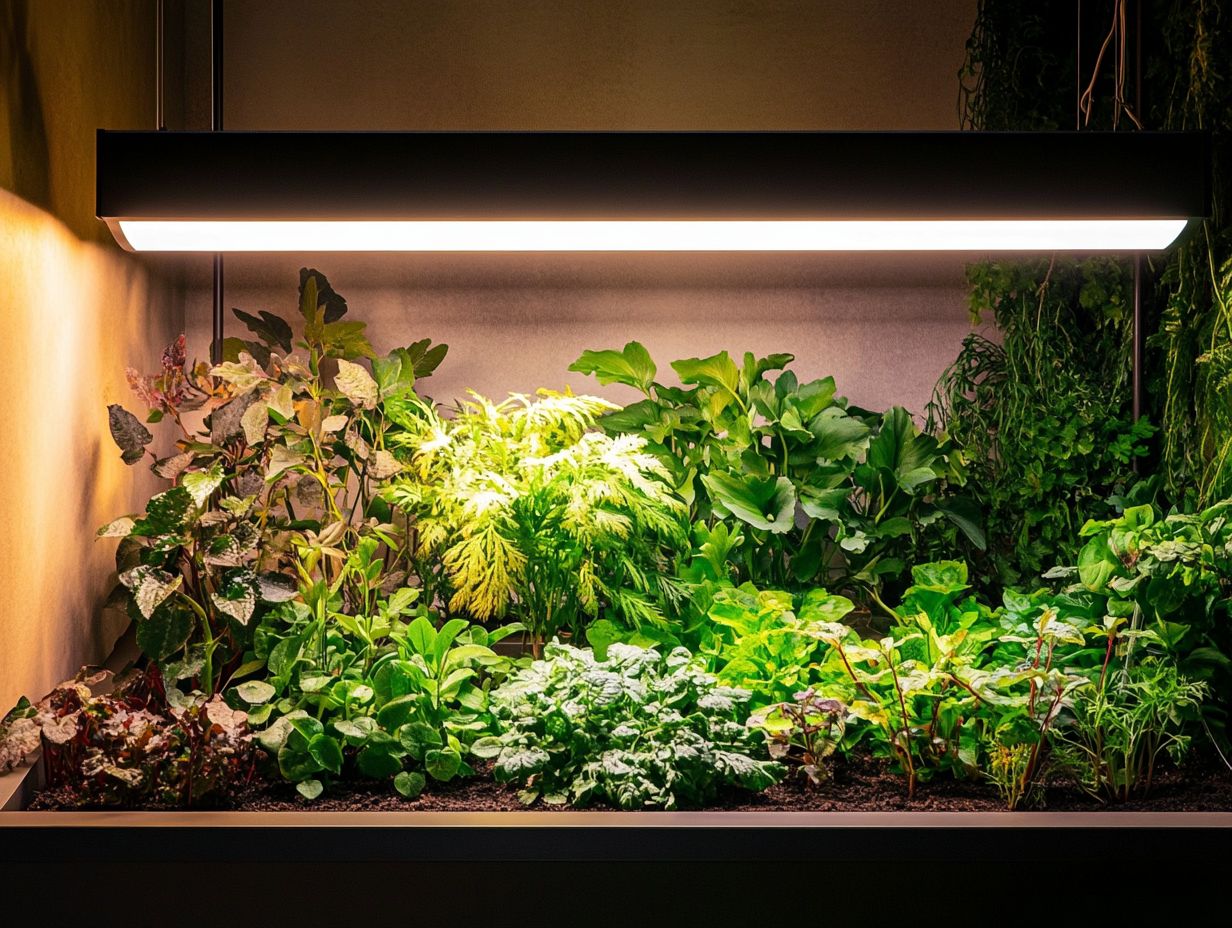 Illustration of best lighting techniques for indoor gardening.