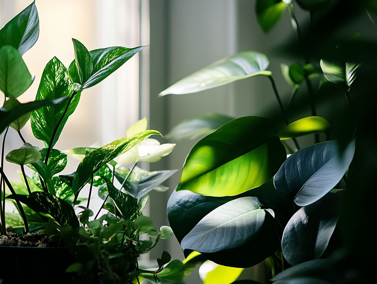 Indoor plants thriving in low light conditions