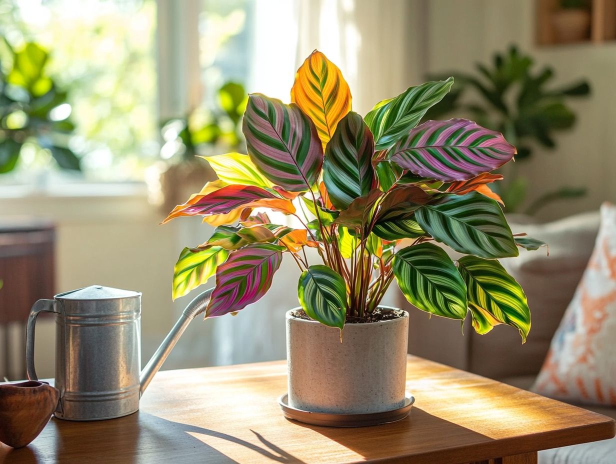 Vibrant Calathea plant showcasing unique patterns.