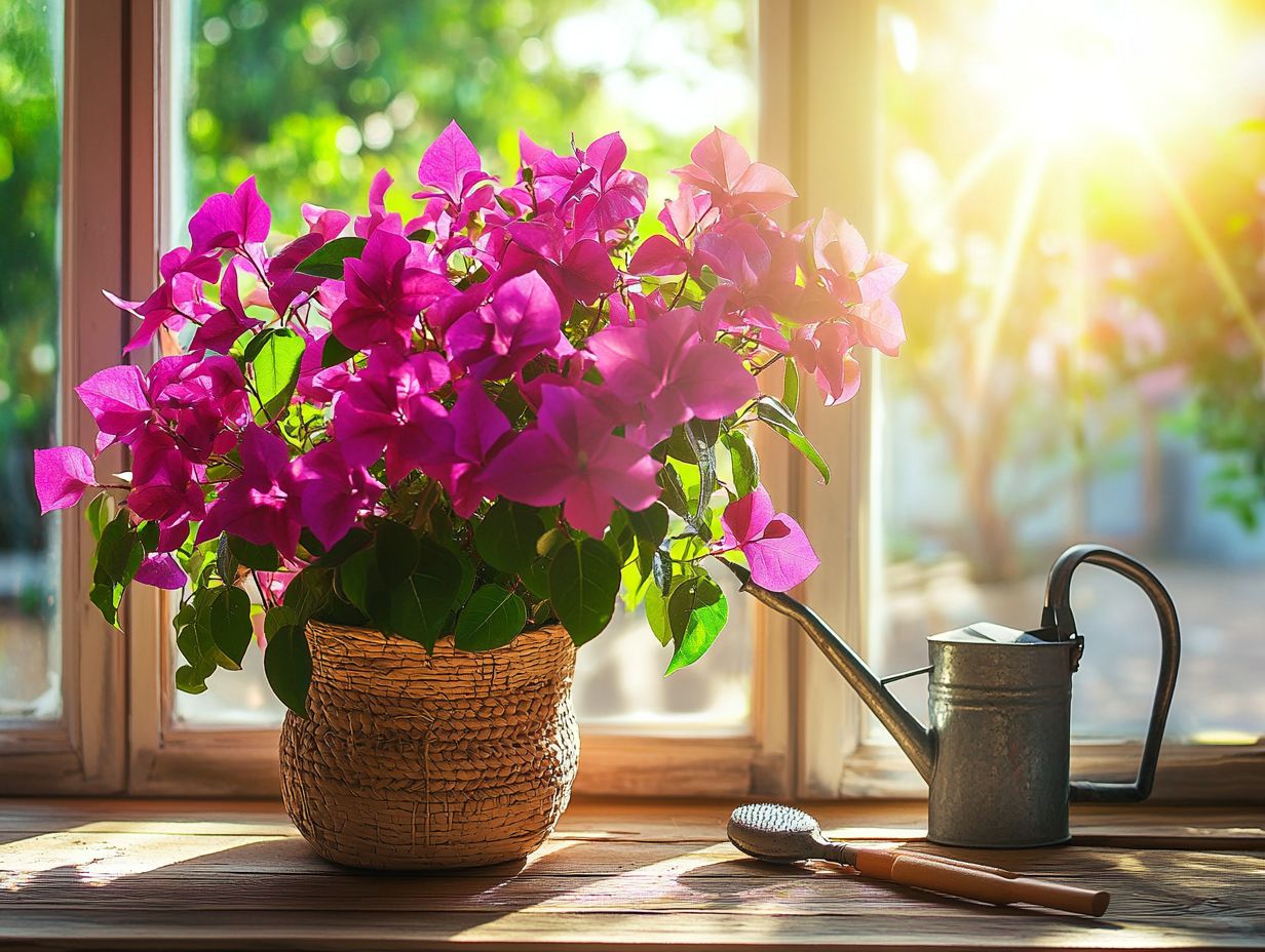 Illustration showing common pests and diseases affecting Bougainvillea.