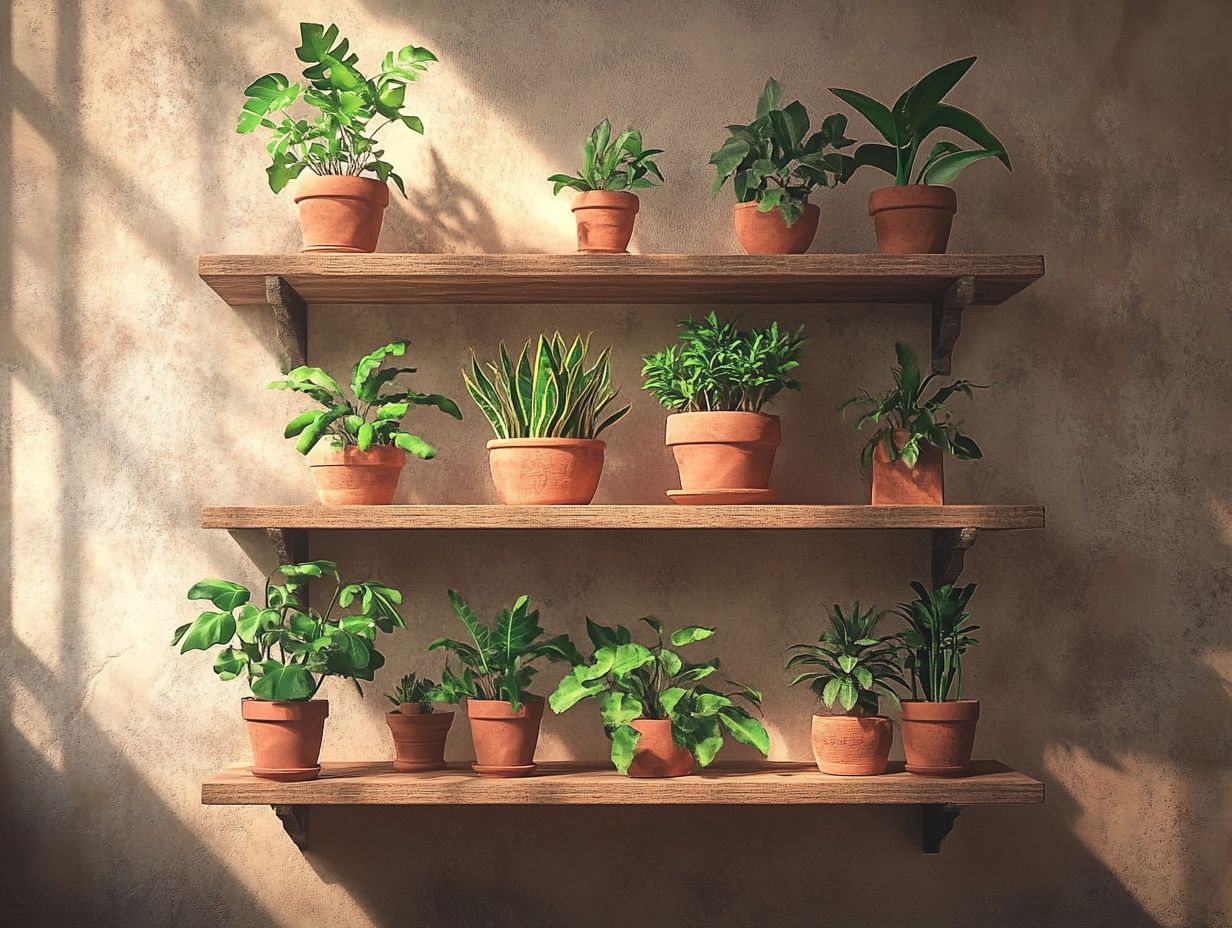 Indoor plants in rustic decor