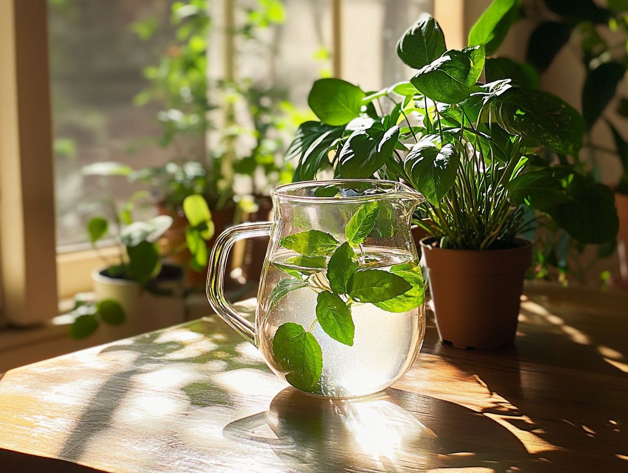 A collection of indoor plants with information on choosing water