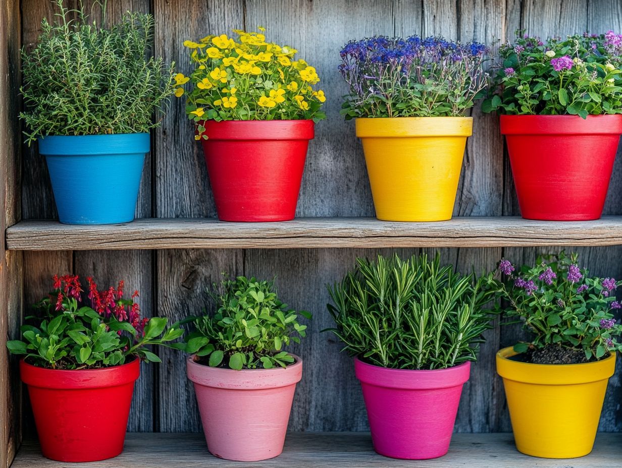 Colorful pots elevating plant decor