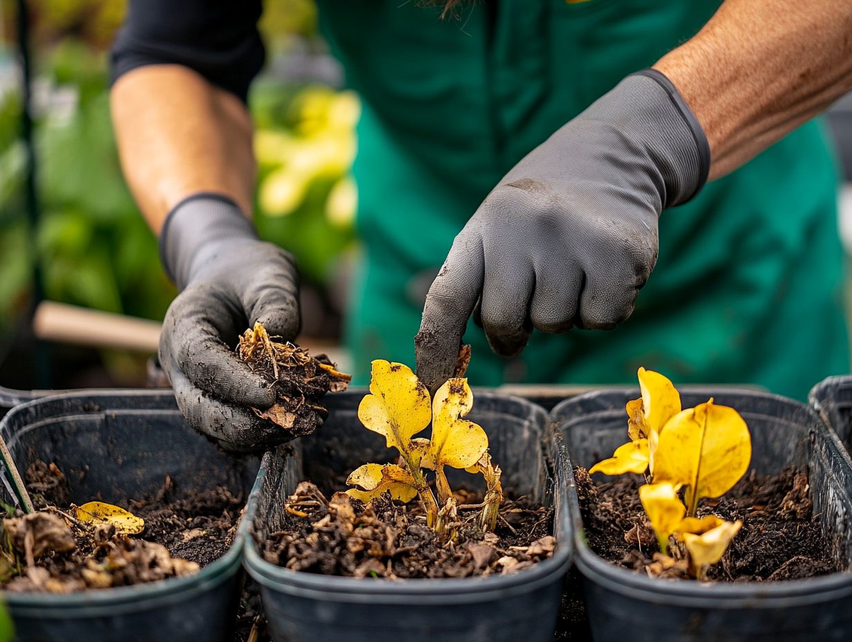 A gardener preventing issues in plant propagation through best practices