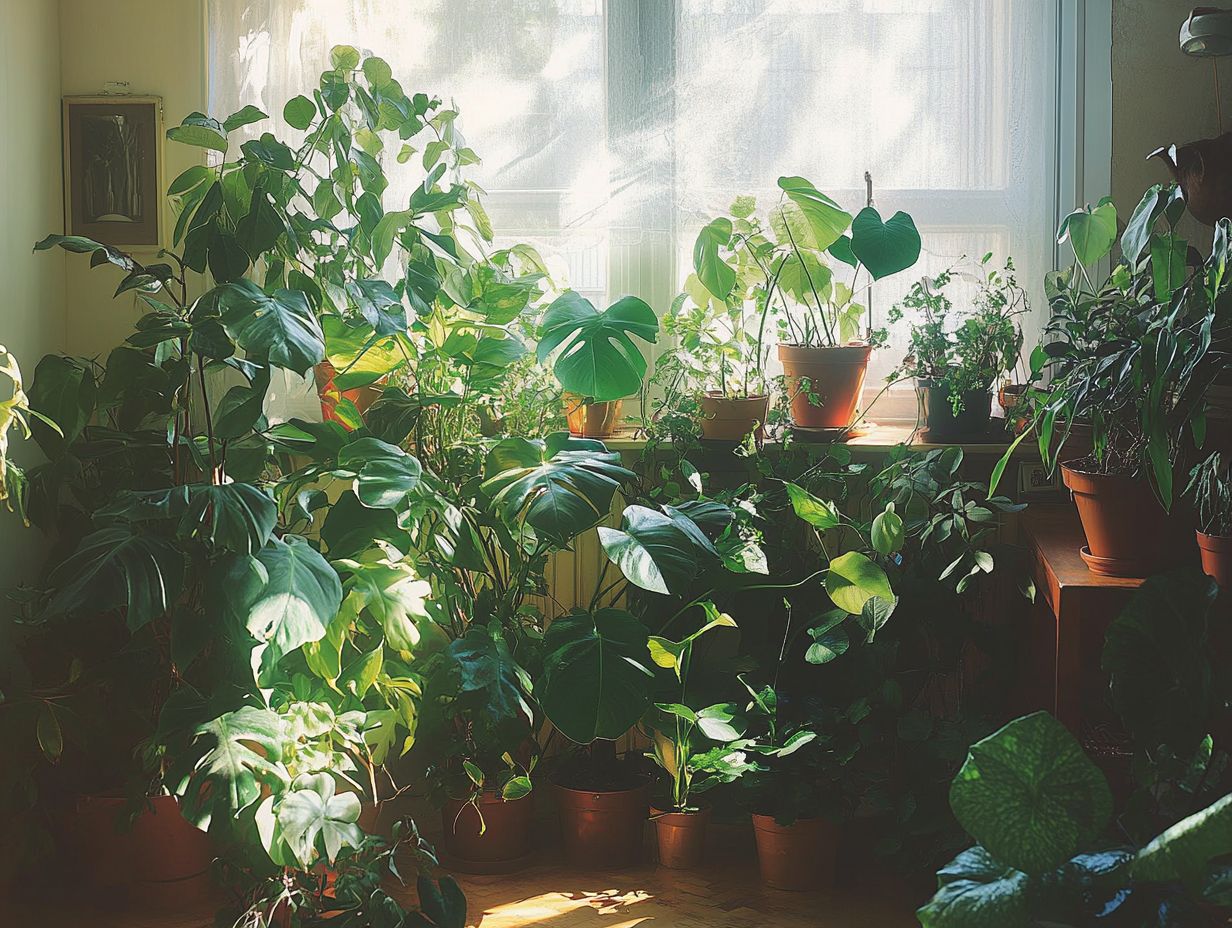 What are the common symptoms of indoor plant overcrowding?