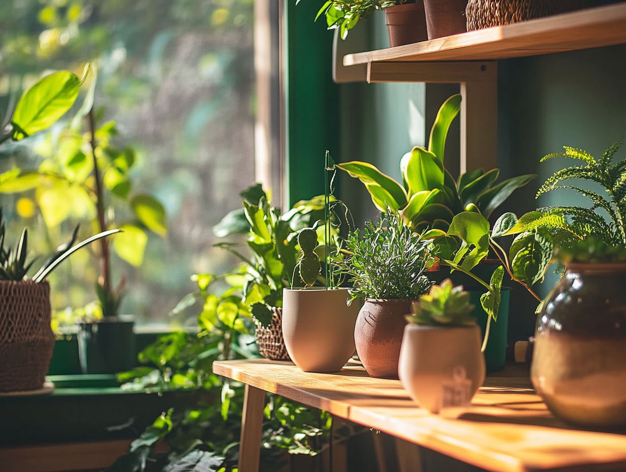 Chic indoor garden featuring trendy plants like succulents and fiddle leaf figs