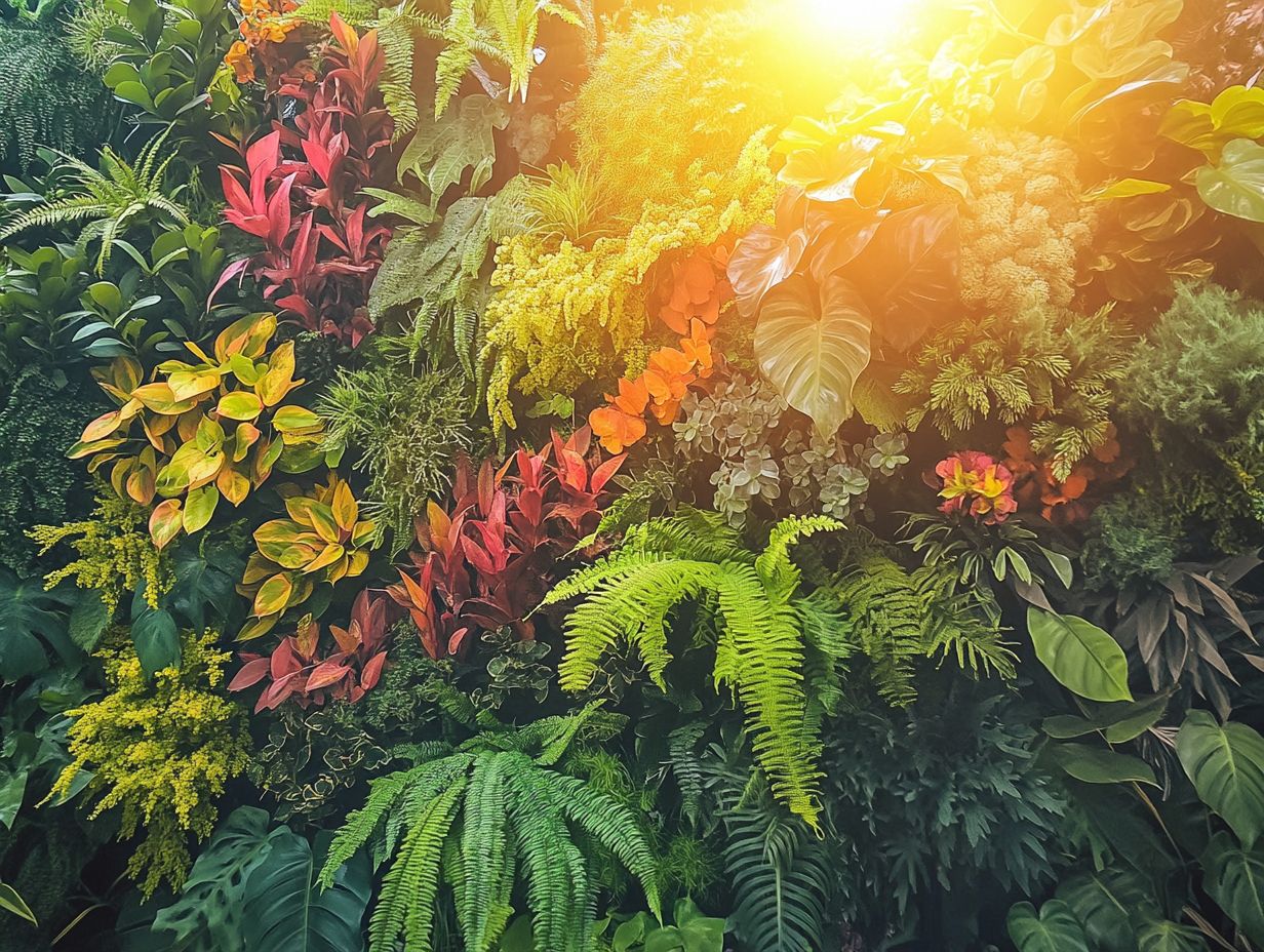 A green wall showcasing lush vegetation