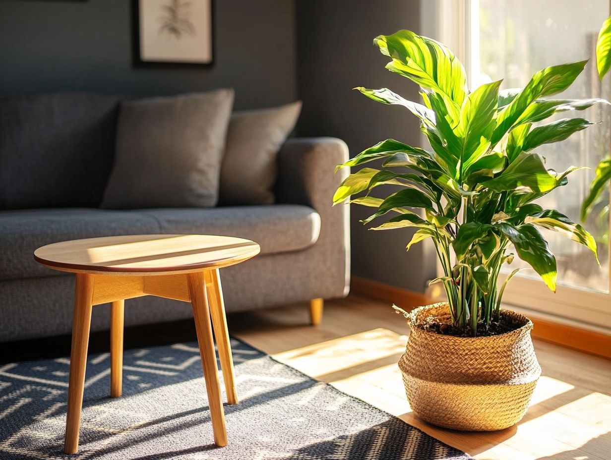 A variety of indoor plants arranged to create visual contrast in home decor.