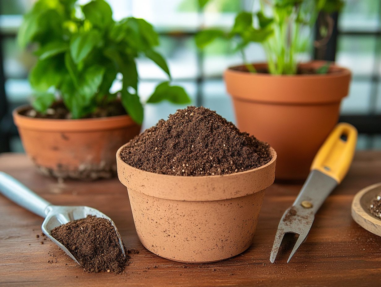 A variety of soil mixes for indoor plants