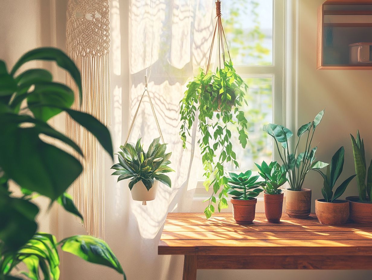 A beautiful arrangement of indoor plants in a small apartment.