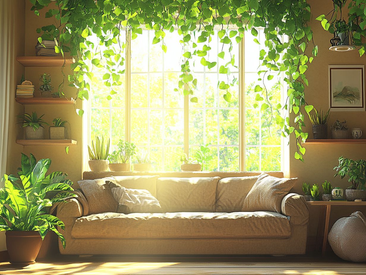 A person inspecting indoor vines for pests