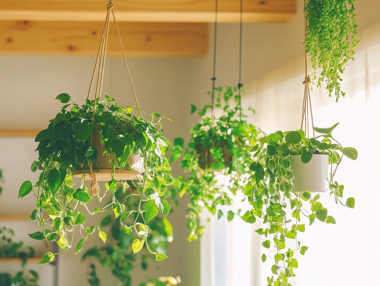 Image of vibrant hanging indoor plants showcasing decor trends.