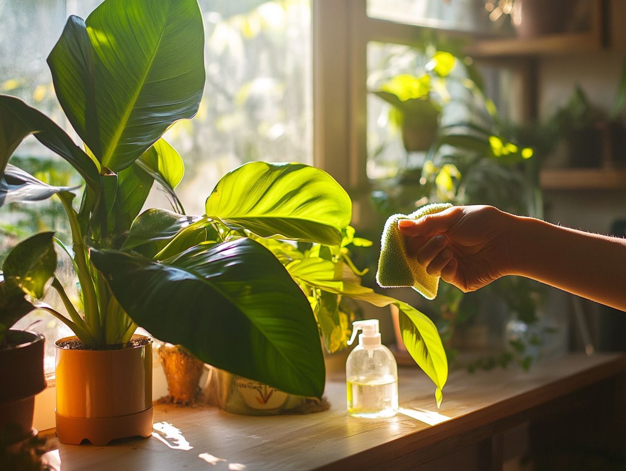 Illustration of Effective Strategies for Keeping Indoor Plants Clean