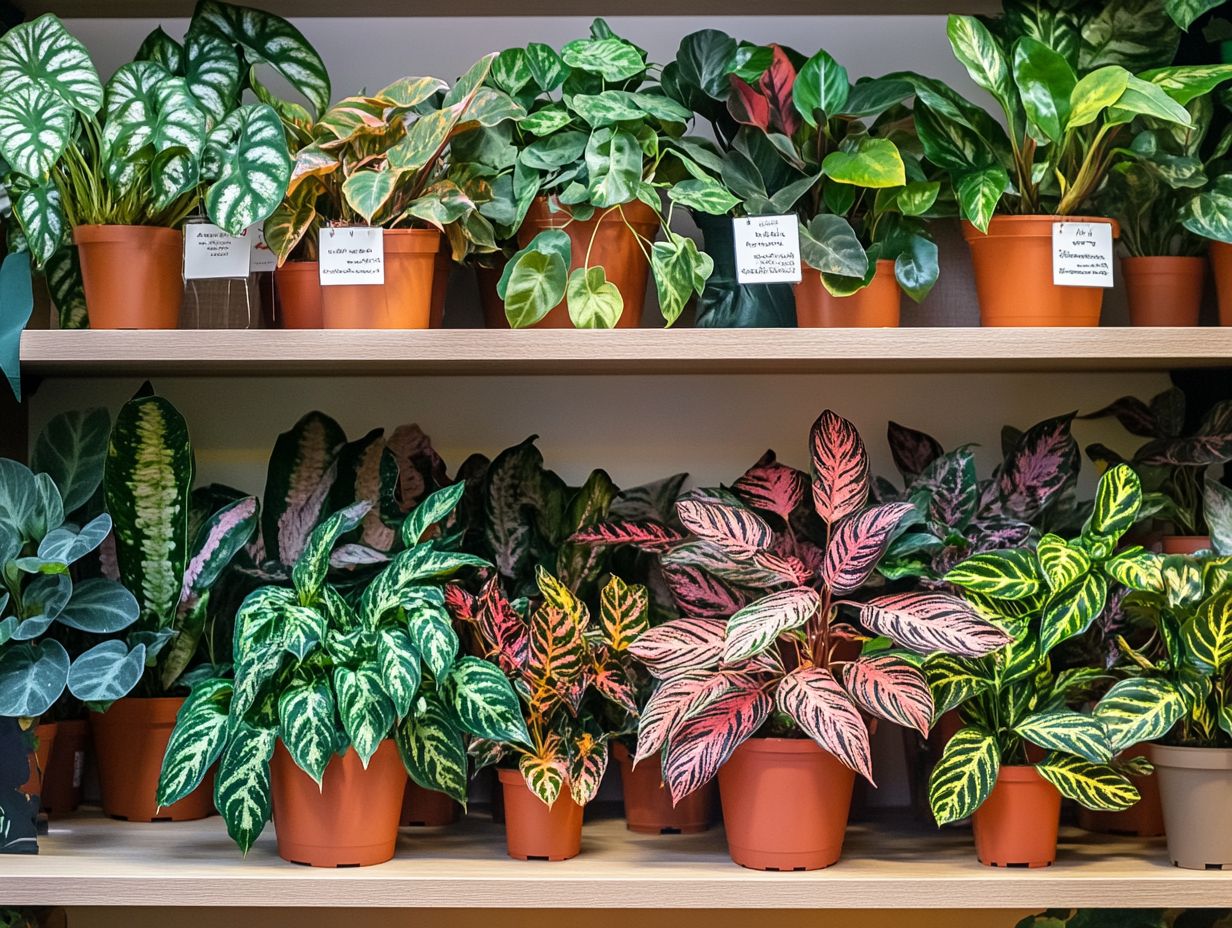 What are some common characteristics to look for when identifying indoor plants?