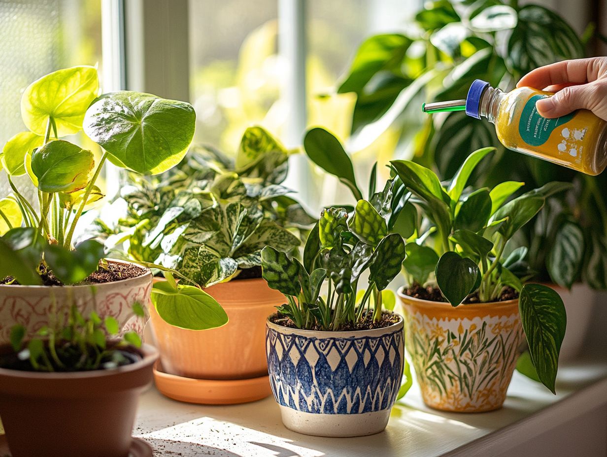 A bright indoor environment showcasing various houseplants