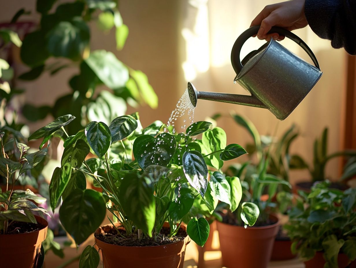 A diagram showing how to determine the right watering schedule for indoor plants