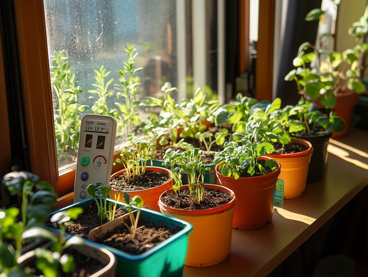 Illustration of optimal temperature ranges for various plants.