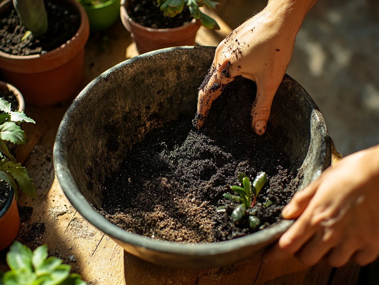 Visual representation of key takeaways about soil amendments for indoor plants.