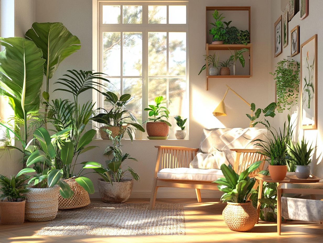 A thriving indoor plant display showcasing proper care techniques