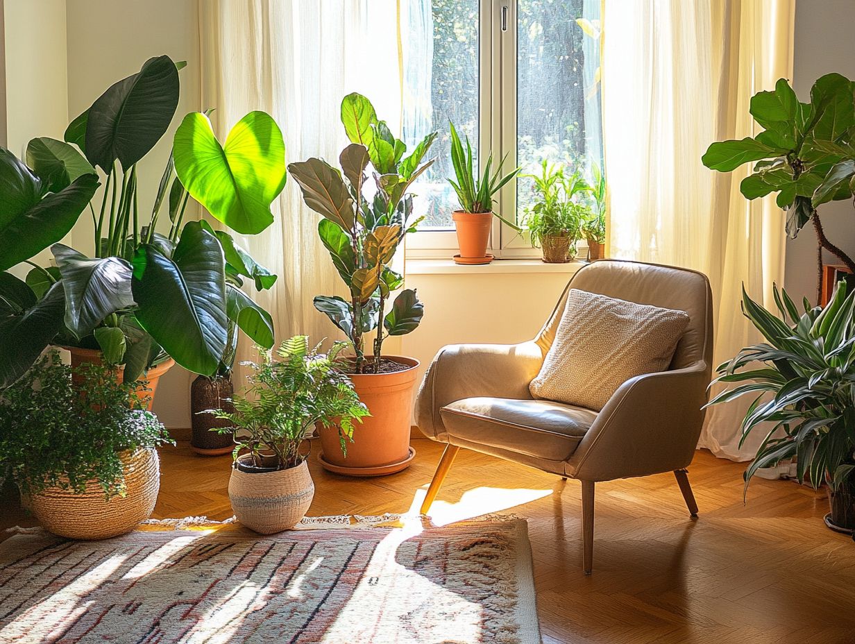 A thriving indoor plant display showcasing proper care techniques