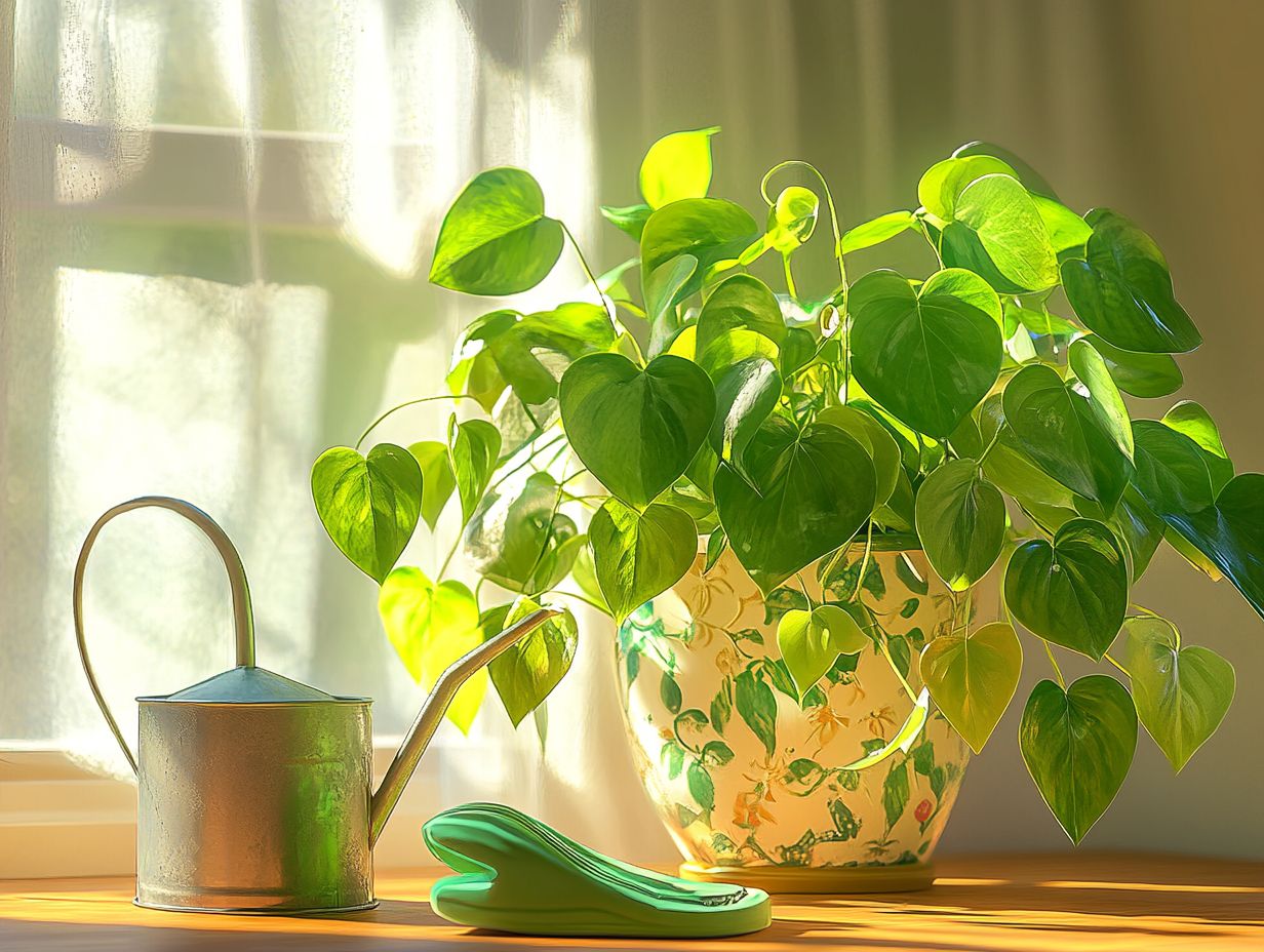 Healthy Pothos Plant in Bright Indirect Light