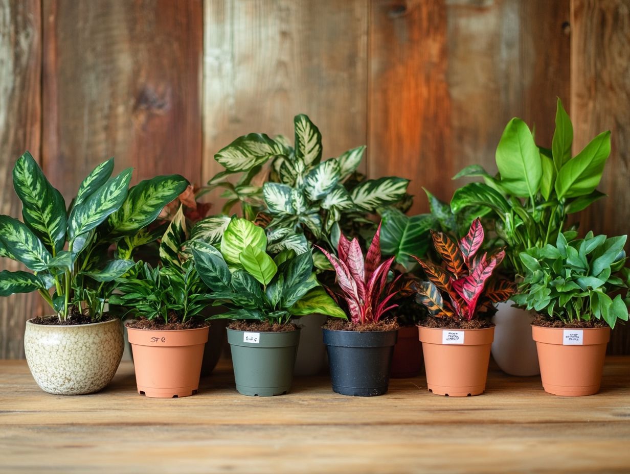 Image showcasing various moderate maintenance indoor plants