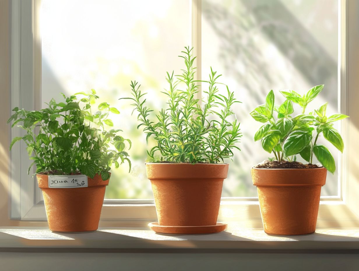 A lush indoor herb garden showcasing care tips