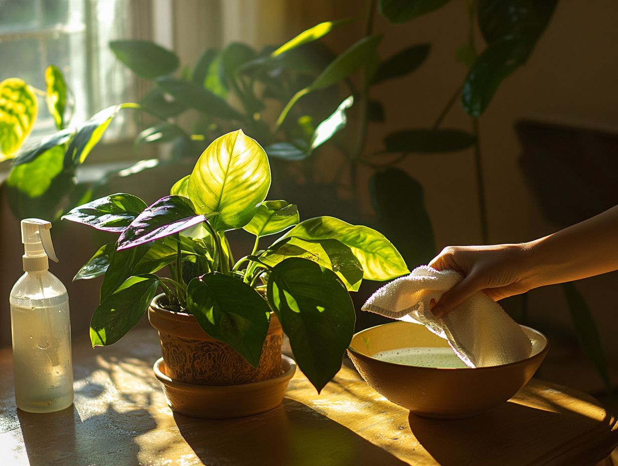 What is the importance of cleaning indoor plants to prevent pests?