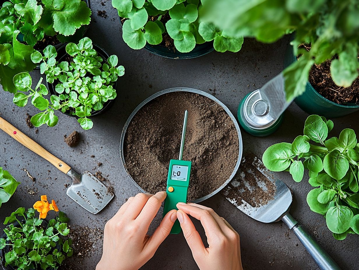 Healthy indoor plants with optimal soil pH management