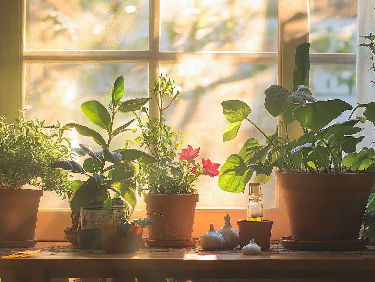 Illustration of preventive measures to keep indoor gardens pest-free