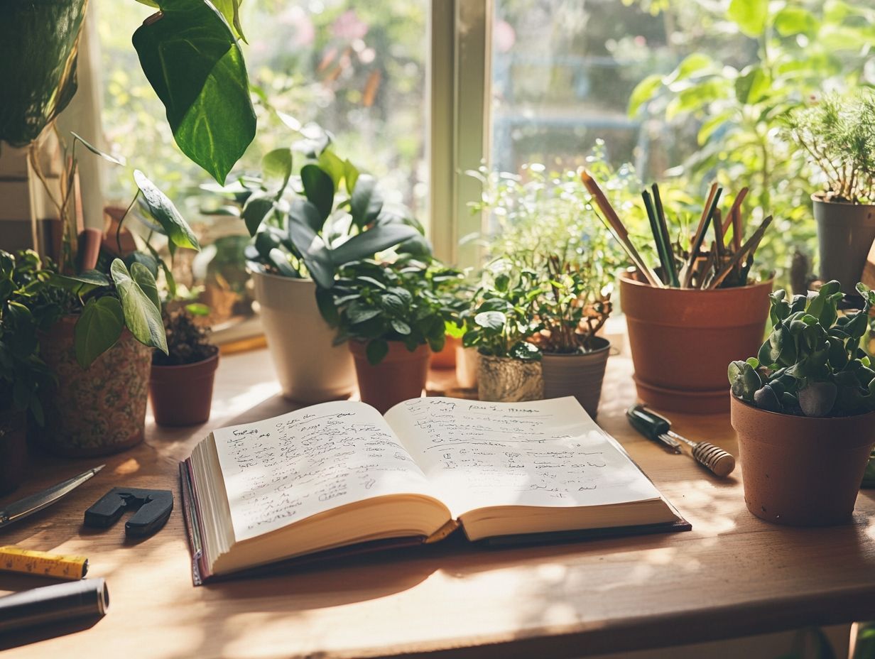 A gardener adjusting care plans for a healthy garden