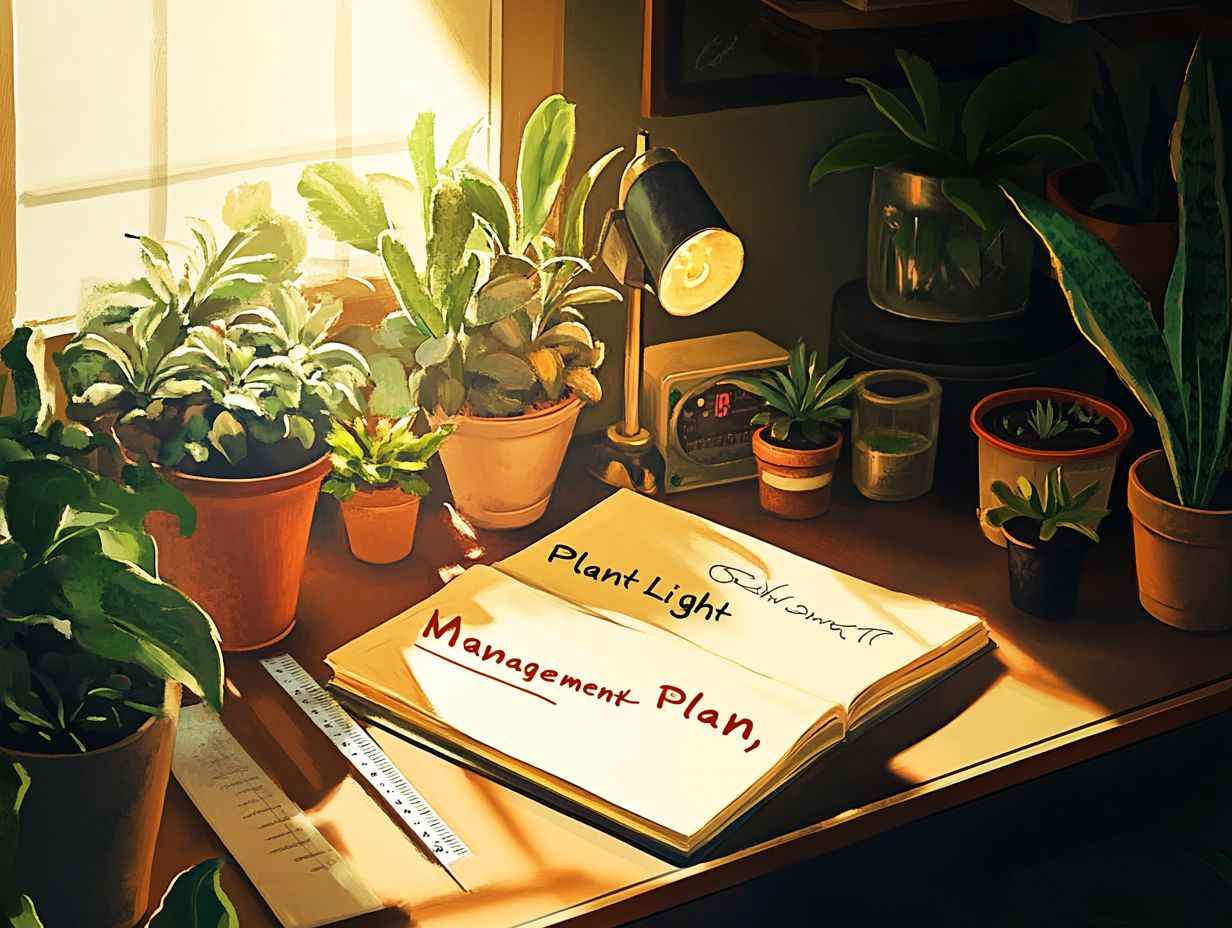 A visual guide on Frequently Asked Questions for plant light management