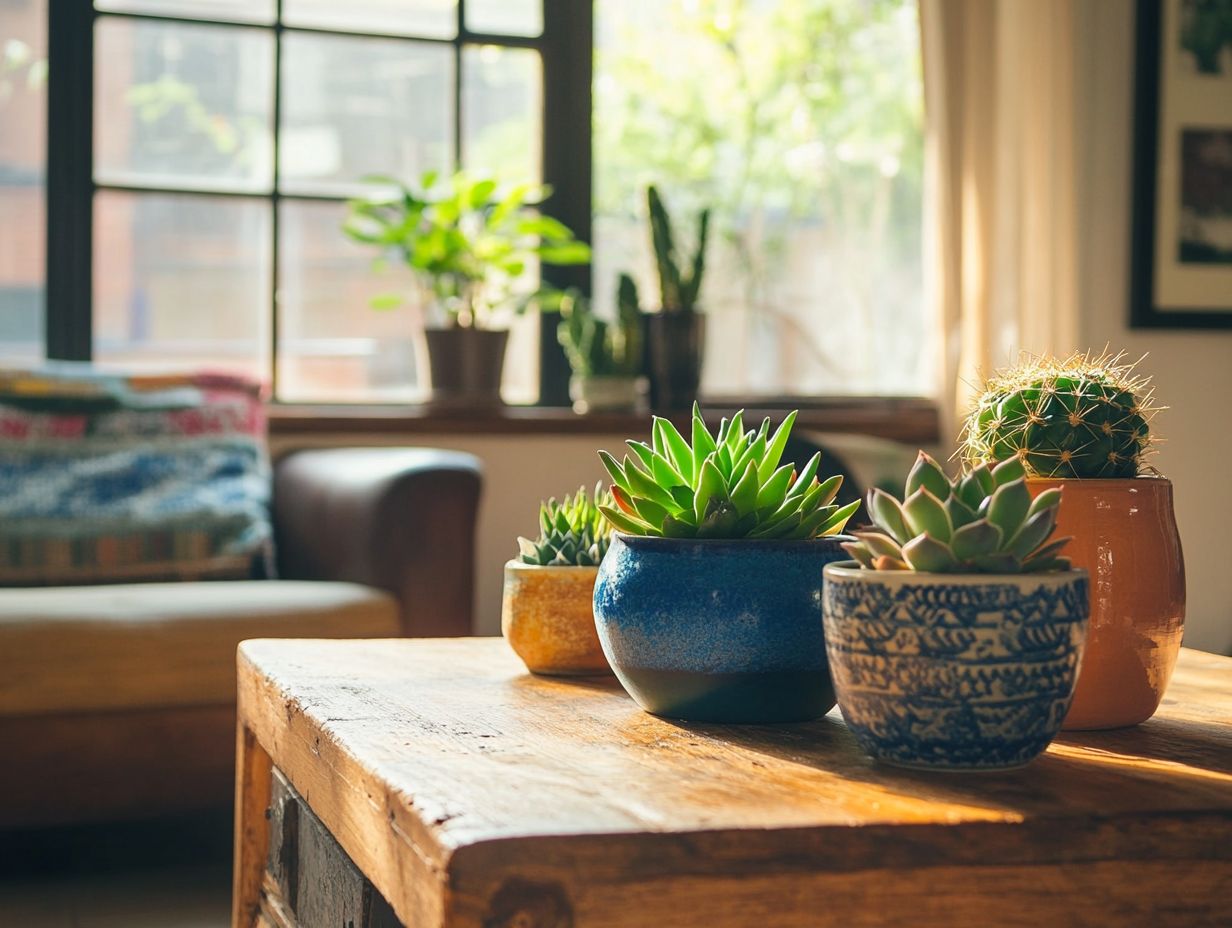 A vibrant indoor succulent arrangement