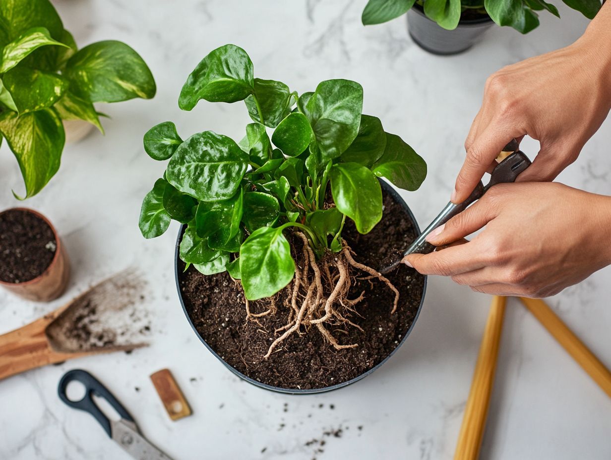 Illustration of root rot in indoor plants