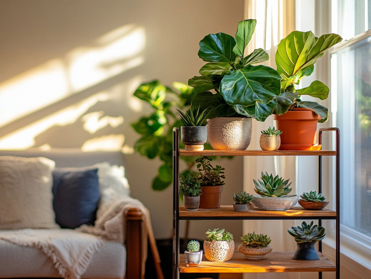 A demonstration of watering, fertilizing, and pruning indoor plants