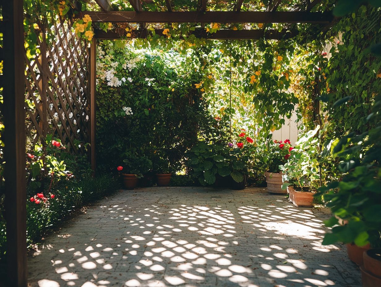 A gardener pruning climbing plants to enhance light absorption